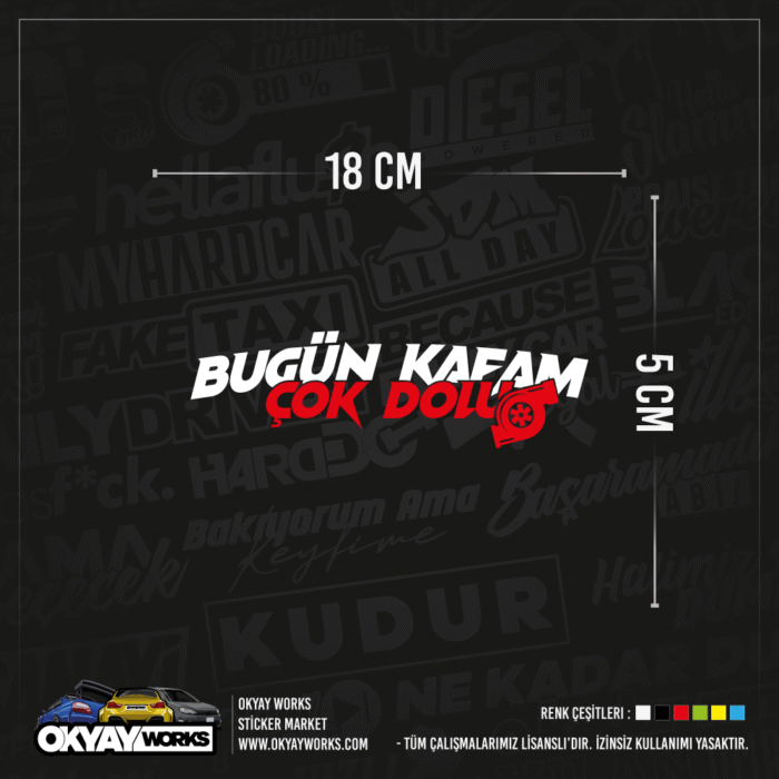 Bugün Kafam Çok Dolu Sticker