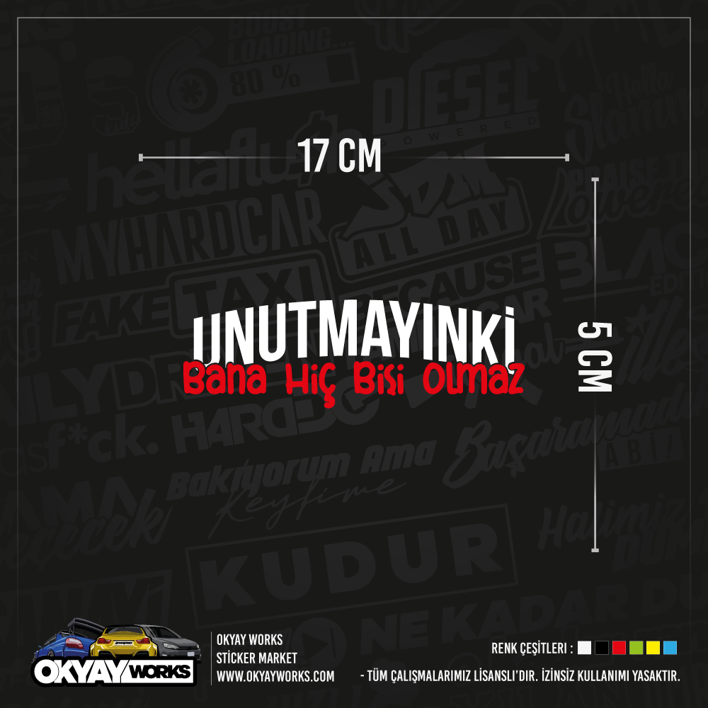 Unutmayınki Bana Hiç Bişi Olmaz Sticker