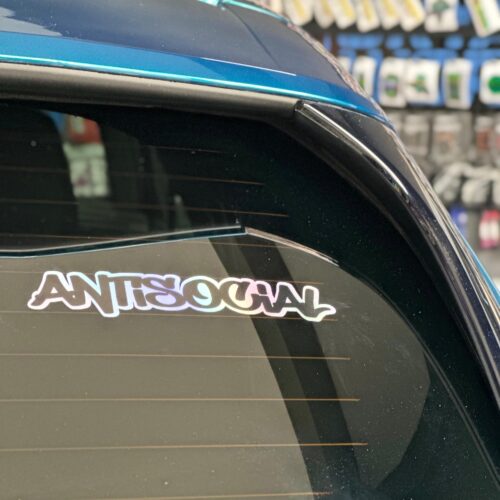 Antisocial Hologram Sticker