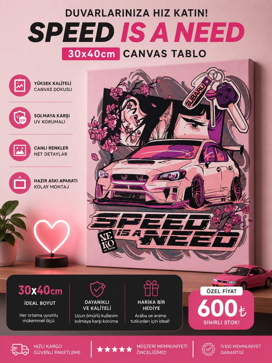 Speed Is A Need Canvas Tablo