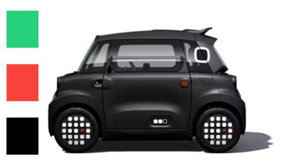 Citroen Ami Yeni Kasa Yan Sticker Seti
