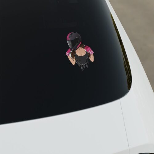 Motor Kız Dijital Baskı Sticker